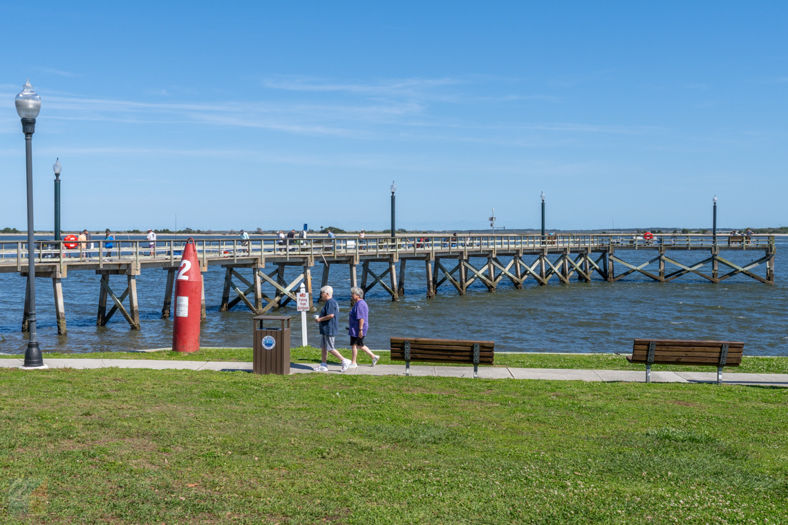 Downtown Southport NC Waterfront park and City Pier
