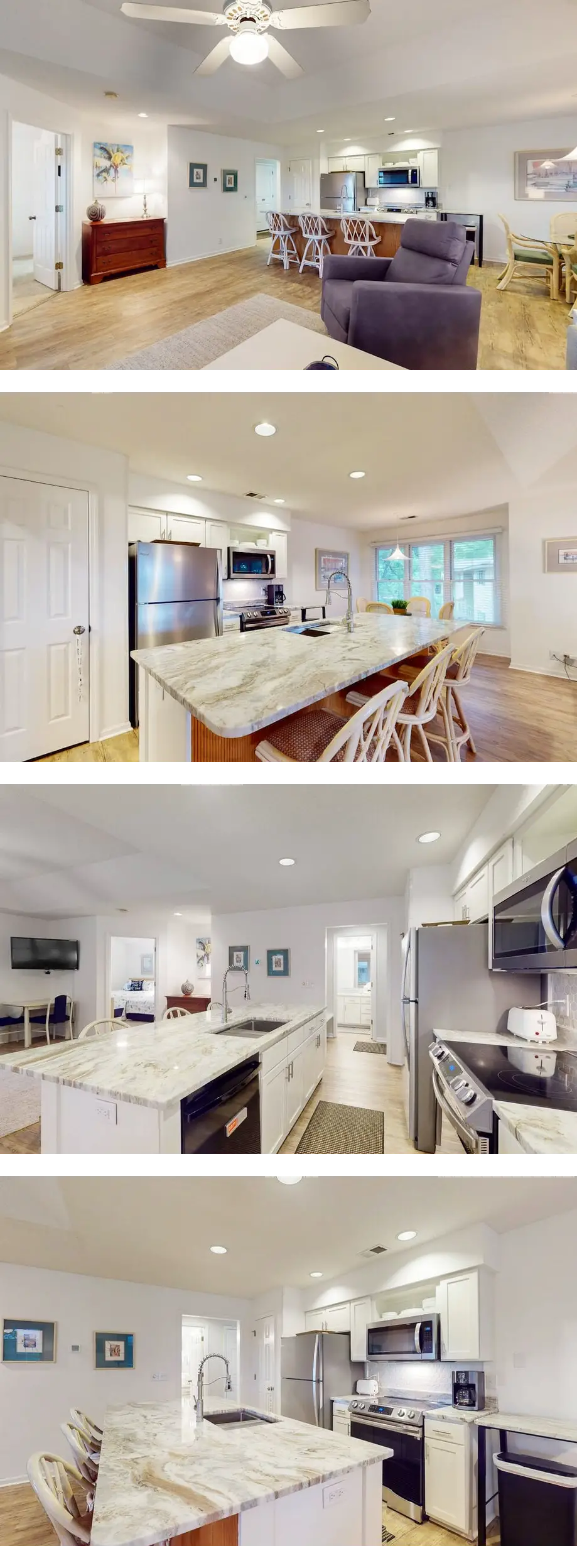 Walkable beach & golf condo with two scr...